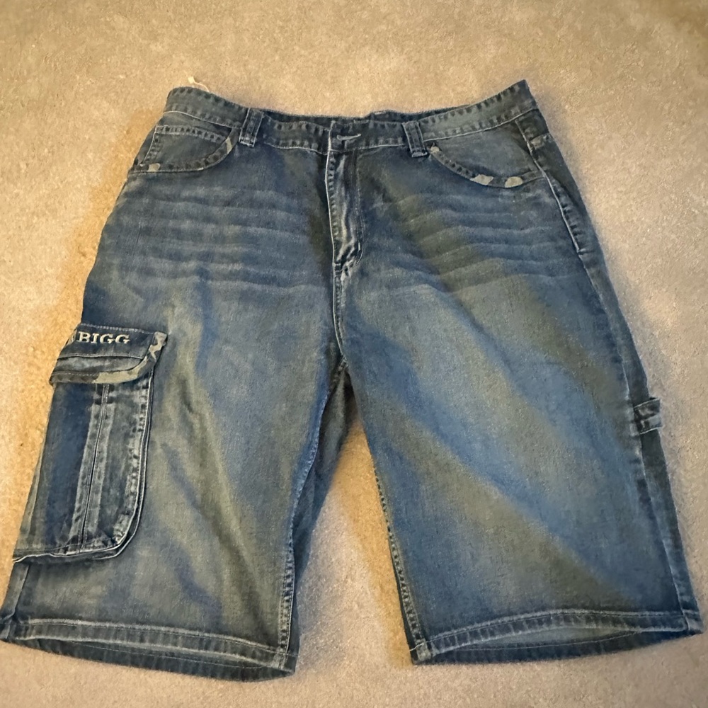 Play Bigg Black and‎ Blue Knee-Length Jean Shorts